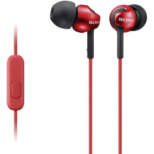 Sony MDR-EX110AP In Ear oordopjes Kabel Stereo Rood Headset Mobiele telefoon