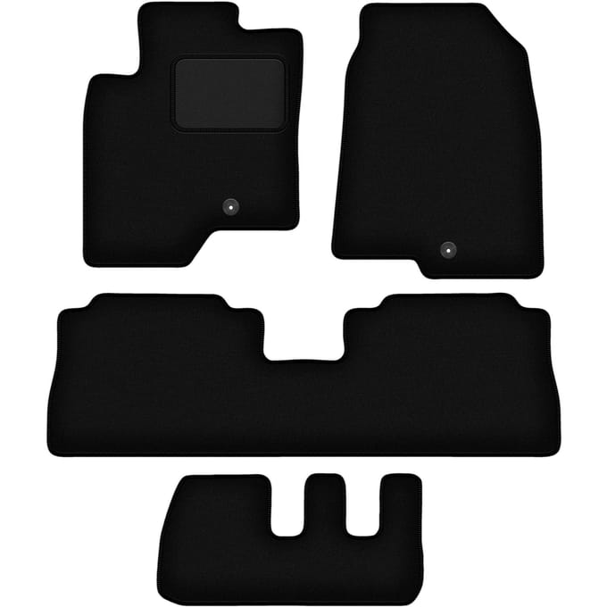 Zwarte veloursmatten voor: Chevrolet Captiva 7-zits (2006-2017)