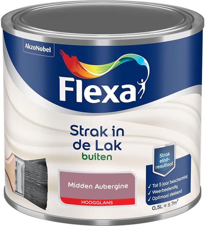 Flexa - Strak In De Lak Buitenlak Hoogglans - Midden Aubergine - Mengverf - 500 Ml