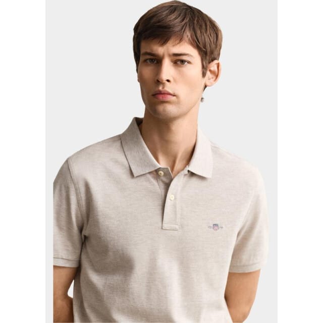 Gant Polo heren Beige Regular Fit Shield piqué polo 2210/198