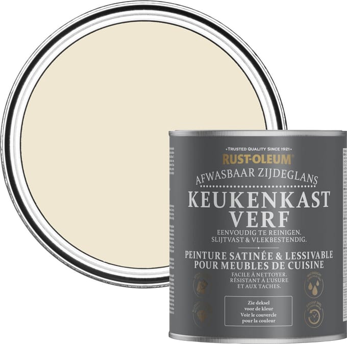 Rust-Oleum Wit Keukenkastverf Zijdeglans - Kalksteengroeve 750ml