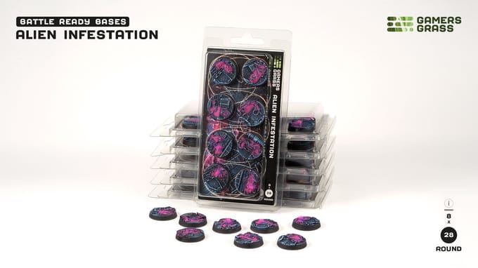 Alien Infestation Bases Pre-Painted (8x 28mm Round)