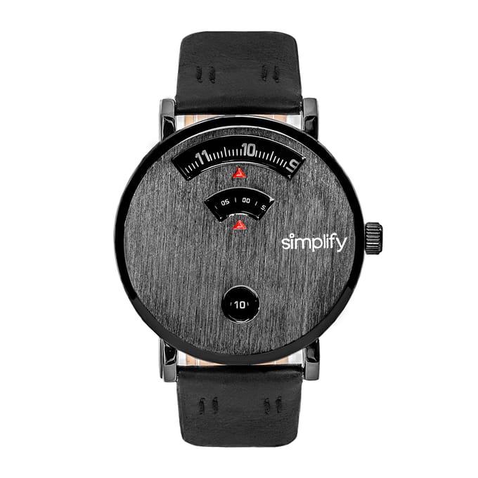 Vereenvoudig de 7000 lederen band horloge