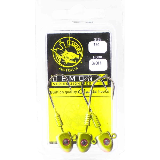 Tackle Tactics TT Demonz Jig Head 1/4oz 3/0H 3/pack Groen (7419)
