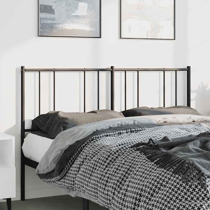 vidaXL - Vervangend - hoofdbord - 150 - cm - metaal - zwart