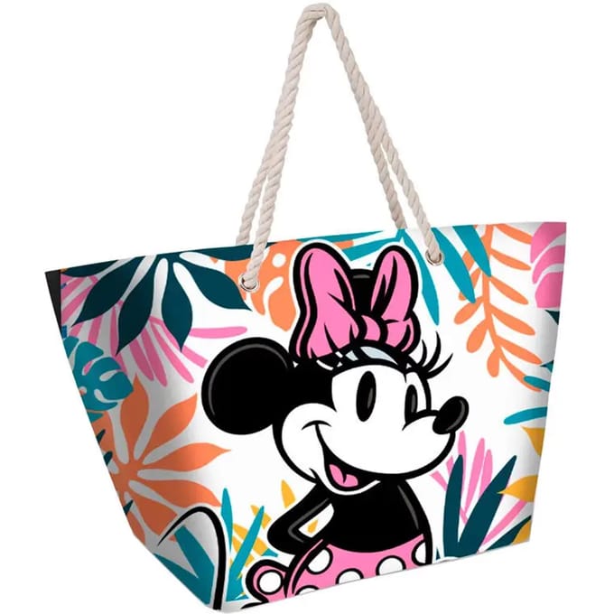 Karactermania - Disney - Minnie Mouse - Eiland - Zon - Strandtas met rits - Boodschappentas