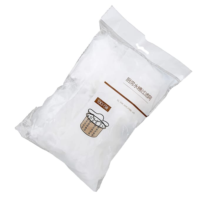 Keukenspoelbak Afvalfilter Net Polyester Hoge Dichtheid Wegwerp Elastisch Geurloos 100 STUKS white