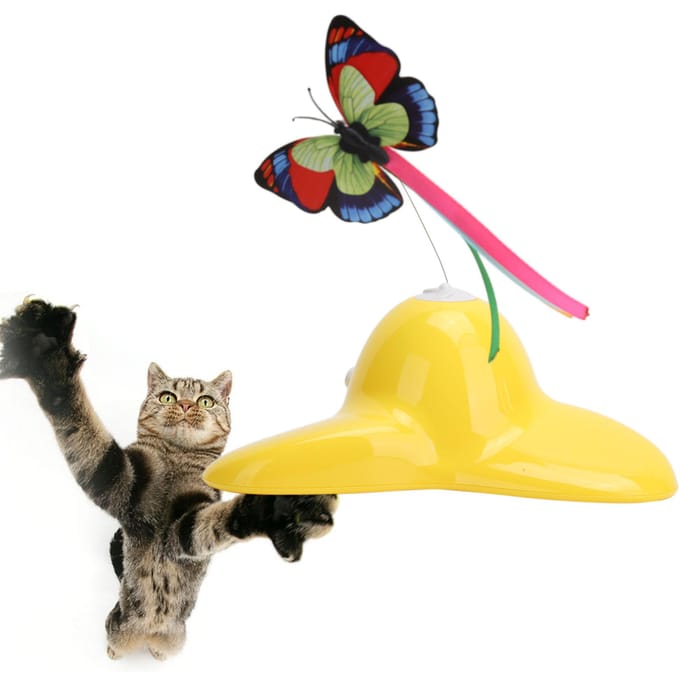 Jouet électrique pour chat avec papillons, jouet Teaser rotatif, jouets interactifs amusants gray