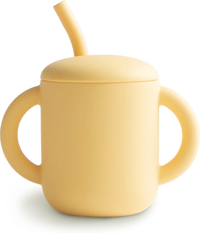 Mushie Trainings Drinkbeker met Rietje Pale Daffodil