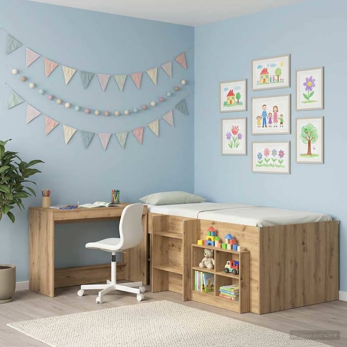 vidaXL - Bed - Bureau - Artisanaal - eiken - Bewerkt - hout - 100 - x - 45 - x - 75 - cm