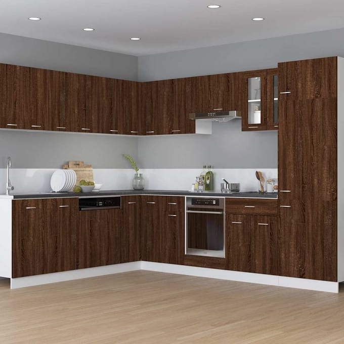 vidaXL - Ovenkast - Lyon - 60x46x81,5 - cm - bewerkt - hout - bruin - eikenkleur