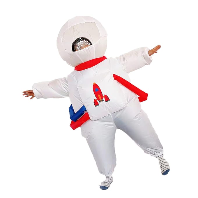 Opblaasbaar Ruimtevaarder Kostuum Waterdicht Lichtgewicht Ruimtevaarder Opblaaspak Grappig Opblaasbaar Cosplay white
