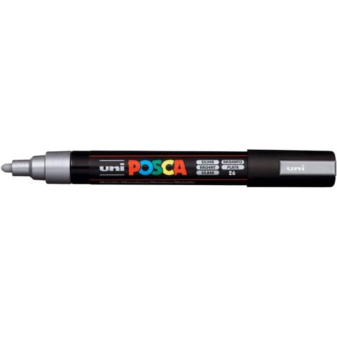Posca marker met conische punt schrijfdikte medium zilver