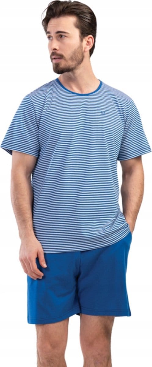 Korte herenpyjama van Vienetta- blauw S
