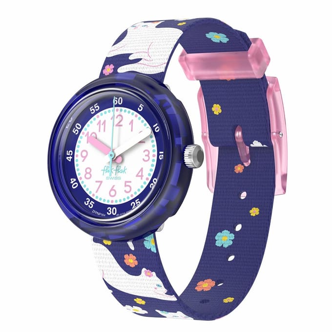Swatch Flick Flak Fancy Cat Horloge FPNP164 Meisjes Paars blue