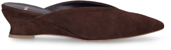 Manfield - Dames - Bruine suède muiltjes - Maat 41