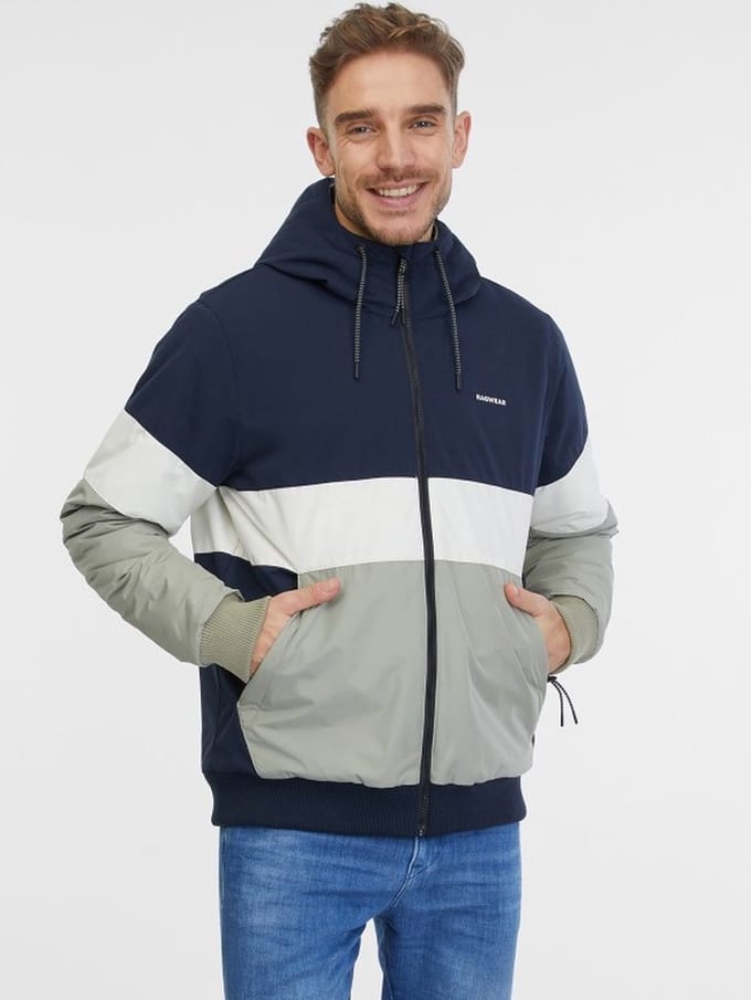 Ragwear Jas Jinig navy streep winterjas heren - maat XXL
