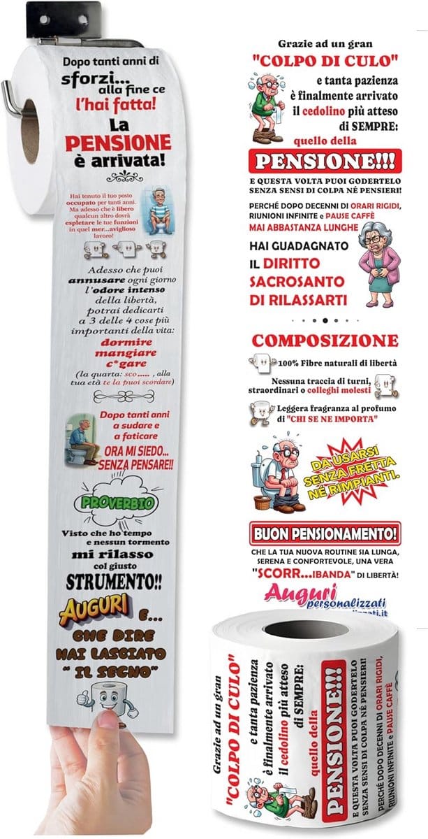 Grappig Toiletpapier - Pensioen Cadeau - Feestelijk Vieren - Decoratief en Grappig - 1 Rol