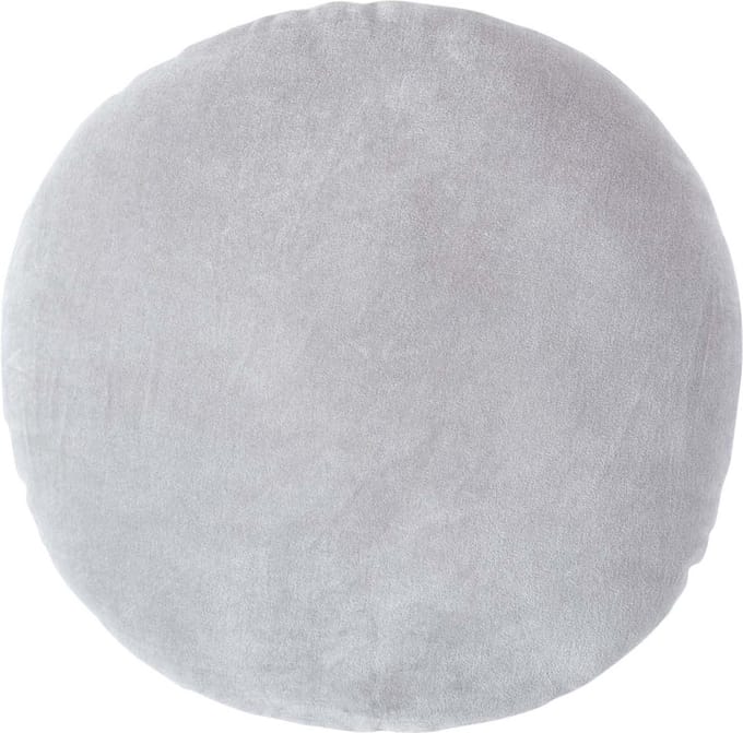 Homescapes fluwelen kussen, 40 cm rond, lichtgrijs