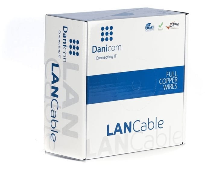 DANICOM CAT7 S/FTP 100 meter Buitenkabel op rol stug - PE (Fca)