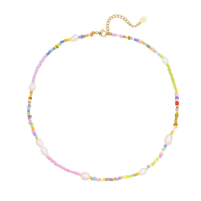 Ketting - kleurrijke kralen - parels