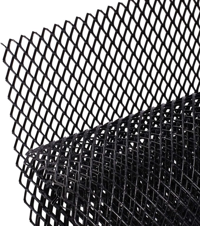 Universeel Aluminium Radiatorrooster Zwart Racing Grid 100x33cm, Ruitvormig
