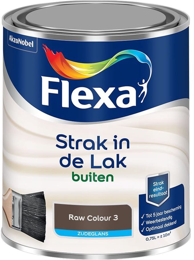 Flexa - Strak In De Lak Buitenlak Zijdeglans - Raw Colour 3 - Mengverf - 750 Ml
