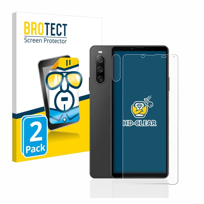 BROTECT - Screenprotector voor Sony Xperia 10 IV (Voor+Camera) - Folie Beschermfolie transparant 2 Stuks