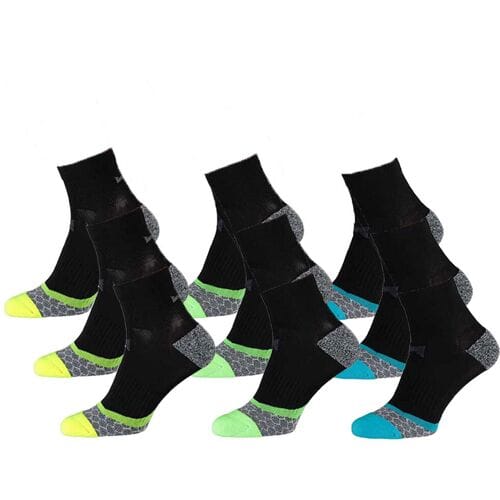 Xtreme Sockswear Hardloop Sokken - 9 paar - Multi Black Running Socks - Maat 39/42