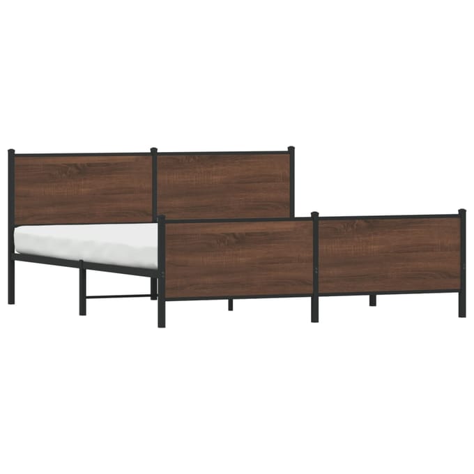 vidaXL - Bedframe - zonder - matras - metaal - bruin - eikenkleurig - 200x200 - cm