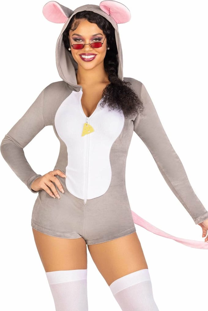 Korte jumpsuit voor vrouwen Leg Avenue Comfy Mouse