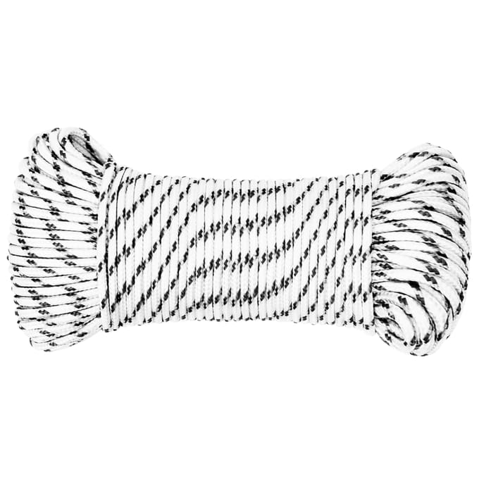 vidaXL - Boottouw - gevlochten - 3 - mmx50 - m - polyester - wit