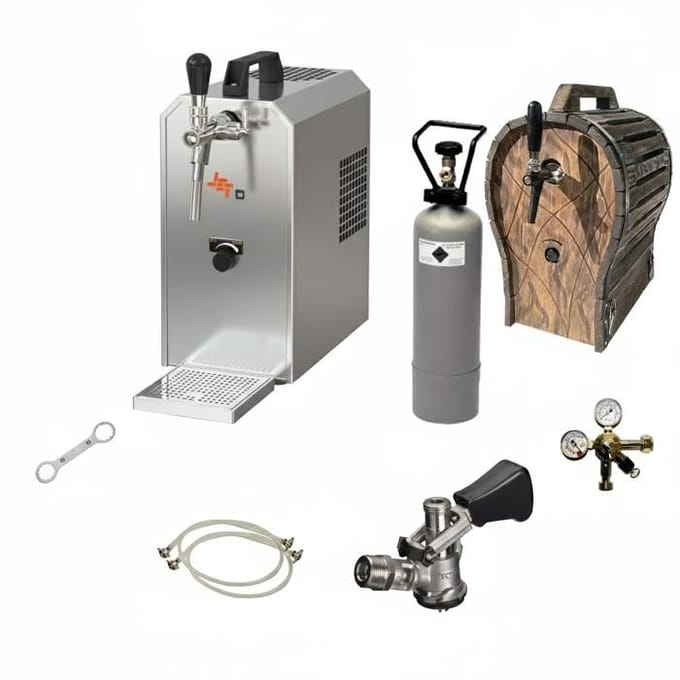 Kit Complet Système de Tirage JET 30 avec Refroidisseur Sec 1 Ligne et Fût en Bois