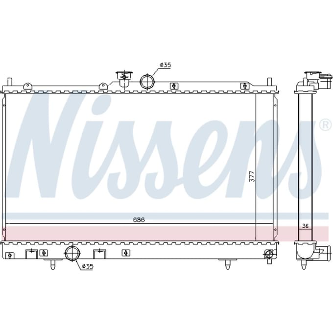 Radiator, motorkoeling NISSENS 628956