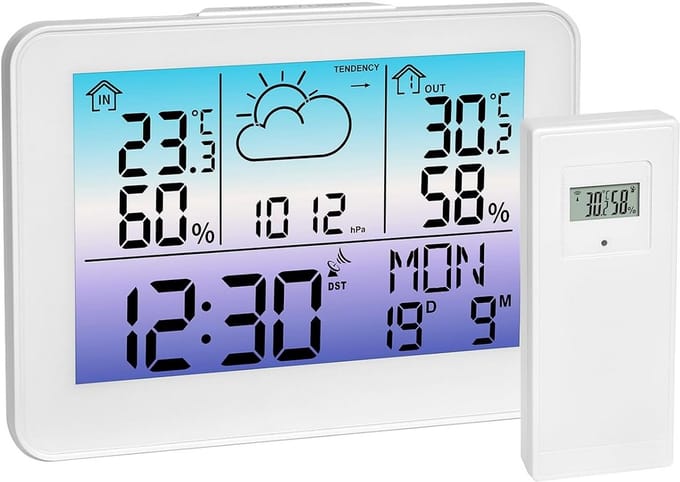 Draadloos Weerstation Binnen Buiten met Weersvoorspelling en Buitensensor