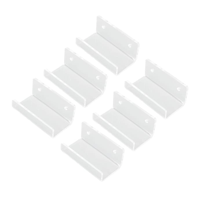 6 Stuks Wandmontage Vinyl Platenplank Helder Helder Acryl Platen CD Opbergrek Zwevende Wandplanken white