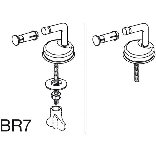 Pressalit replacement universal flex hinge BR7999