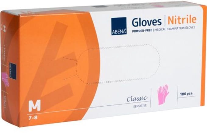 Abena Nitril Handschoen Classic Roze Maat: M Abena