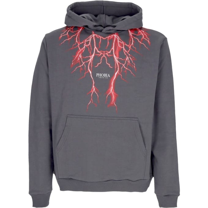 Lichtgewicht herenhoodie Lightning Hoodie grijs/rood