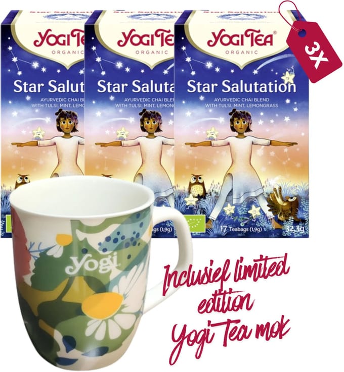 Yogi Tea Star Salutation Bio - 3 pakjes - inclusief limited edition Yogi Tea mok