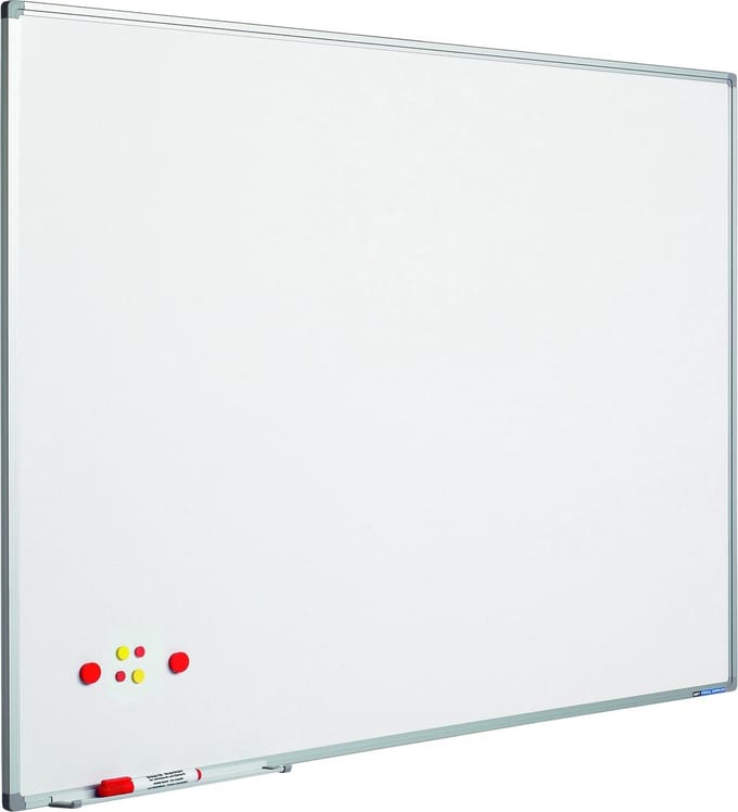 Whitebord Softline profiel 8mm, gelakt staal wit 30 x 45 cm