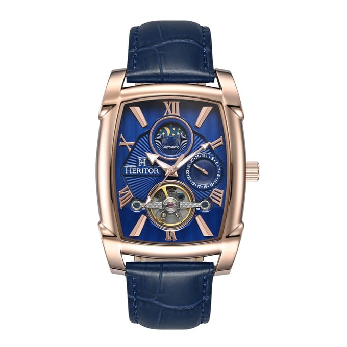 Heritor Automatic Valentin leren band horloge met datum