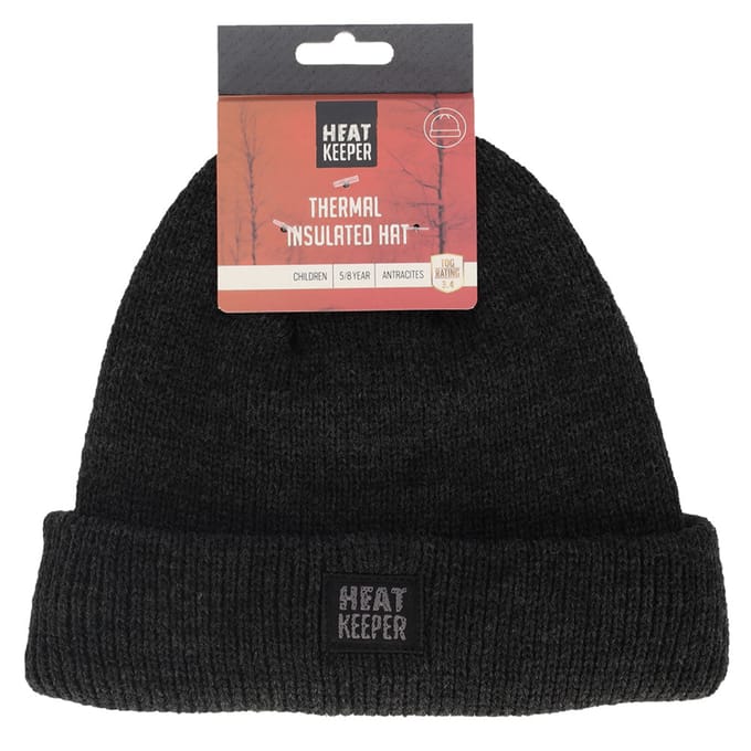Heat Essentials Thermo Muts Kinderen - Antraciet - 9/12 jaar - Muts Jongens - Muts Meisje - Muts Kinderen Jongens