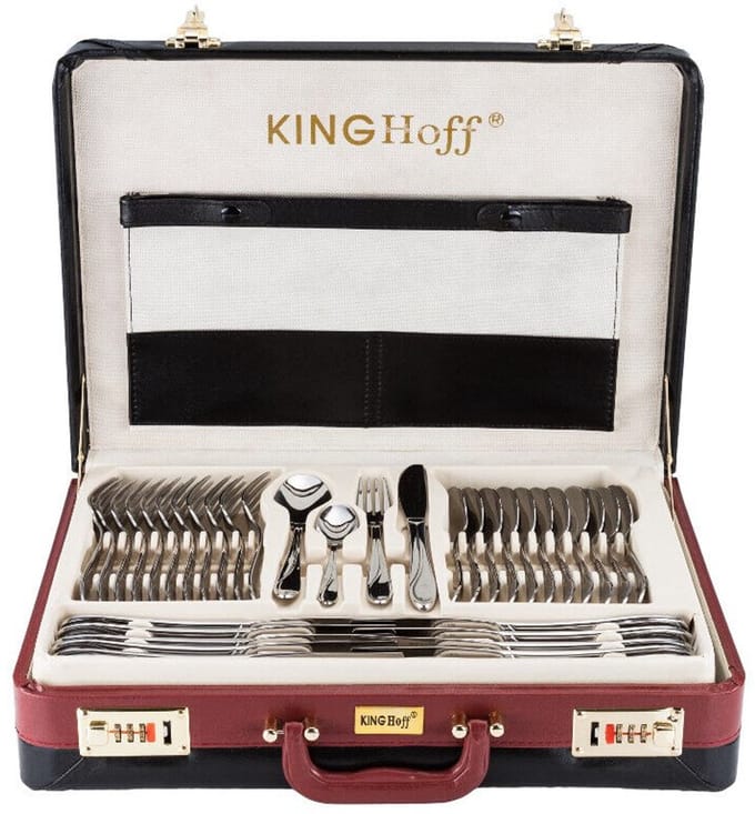 KINGHOFF 3519 - luxe bestekset koffer - 72 delig - 12 persoons - Modern bestek
