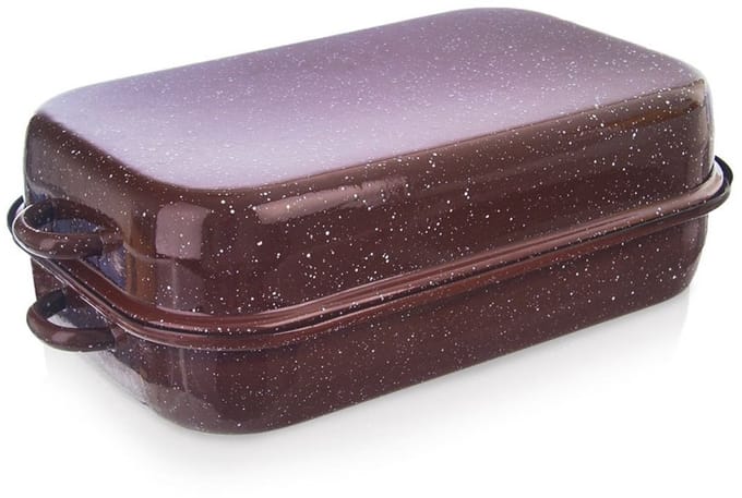 Plat à rôtir émaillé avec couvercle, rectangulaire, 2,9 l