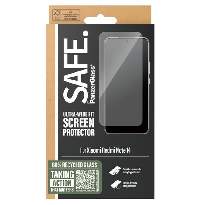 SAFE by PanzerGlass Screen Protector Xiaomi Redmi Note 14 | Ultra-Wide Fit