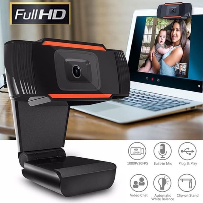 Webcam HD 720P Cam - Webcamera voor pc Laptop Desktop Computer Geschikt voor: Windows en Mac - Ingebouwde microfoon