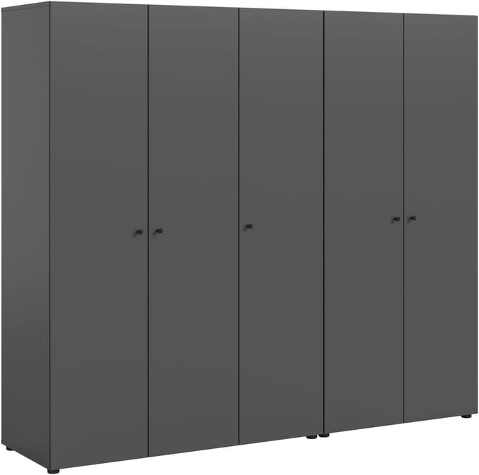 Modulaire kledingkast-combinatie in antraciet - 2-delige kledingkast - 200 cm breed