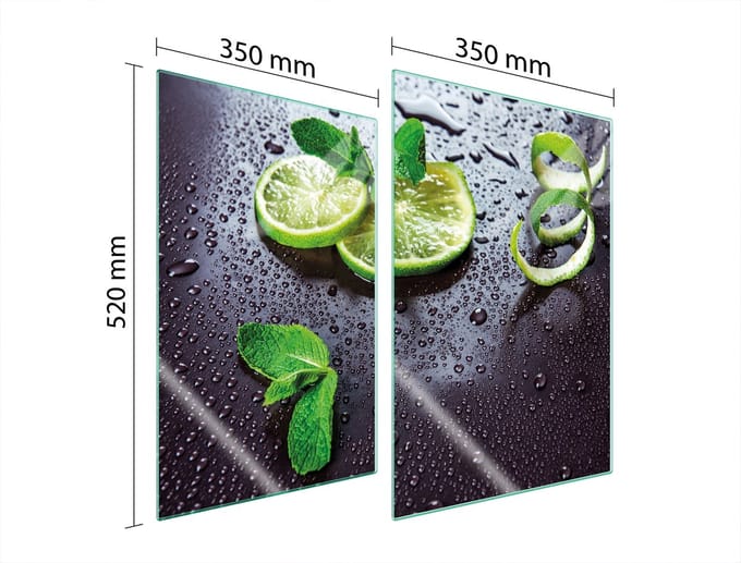TMK ArtDeko - Panbeschermer - Glas - Limonen - 2x35x52 cm