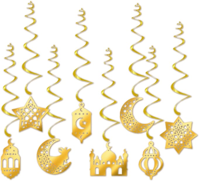 BTH - Eid Mubarak Slingers - Ramadan Decoratie - Suikerfeest - Versiering - Goud